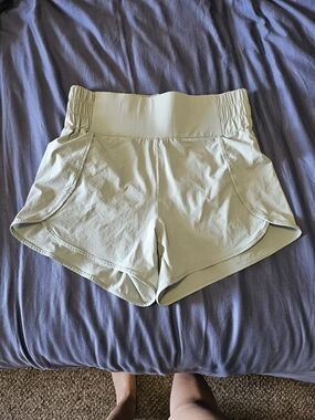 Mono B Pale Mint High-Waist Athletic Shorts